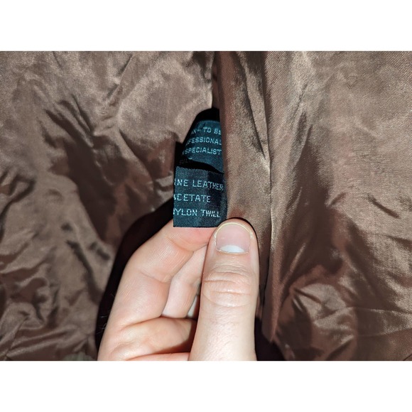 Vintage Countdown to Zero 44 Long Men size L Leather Bomber Jacket Light Brown - Picture 10 of 11